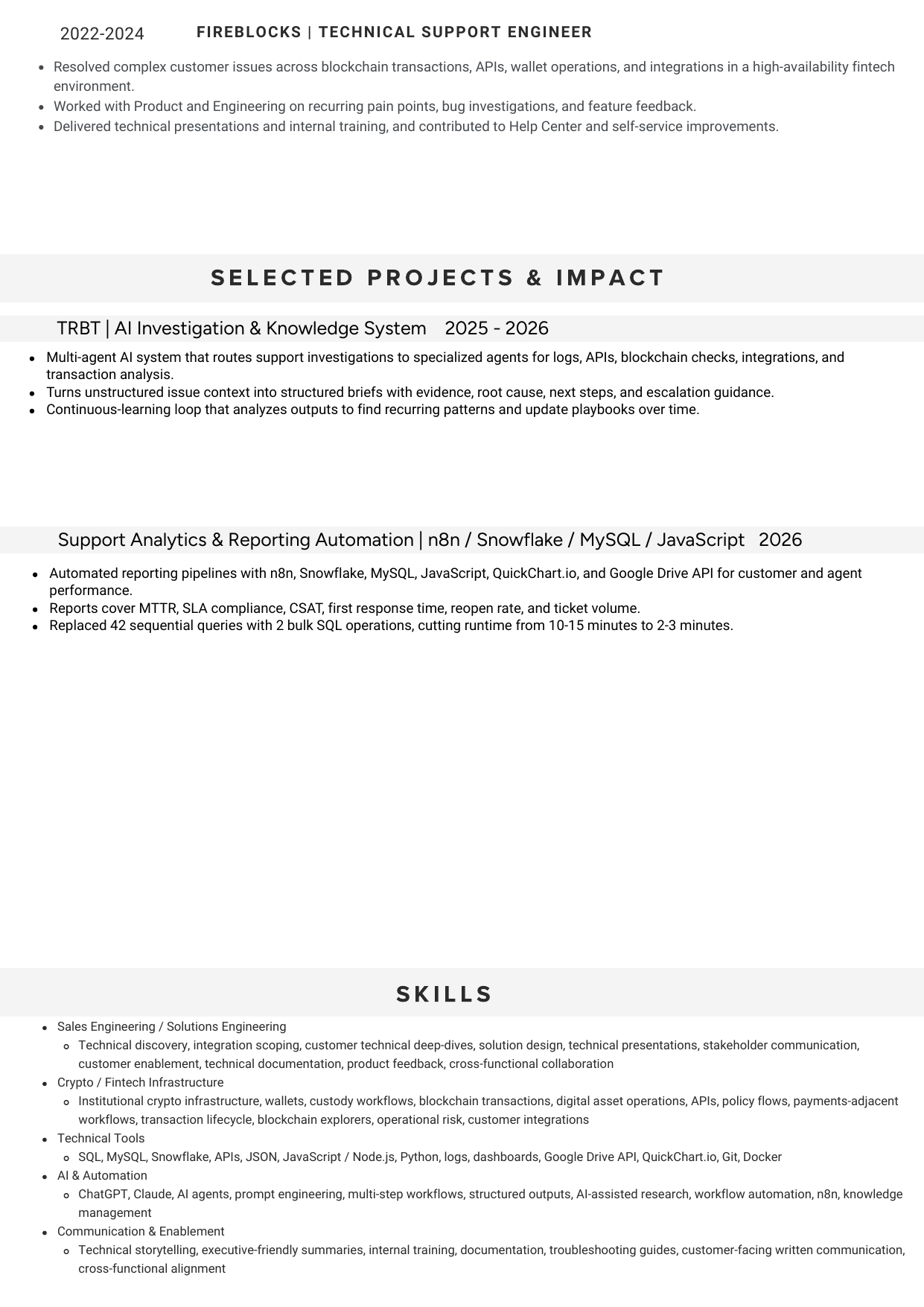 Preview of page 2 of Ben Tal Mizrahi's designed résumé